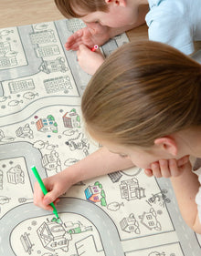 Light Gray Micador jR. Colour Wash Repeat Street Canvas, 150 x 45cm Kids Colouring Books