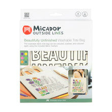 White Smoke Tote Bag Beautifully Unfinished, Micador Outside Lines Kids Colouring Books