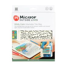 White Smoke Tote Bag Wildly Calm, Micador Outside Lines Kids Colouring Books