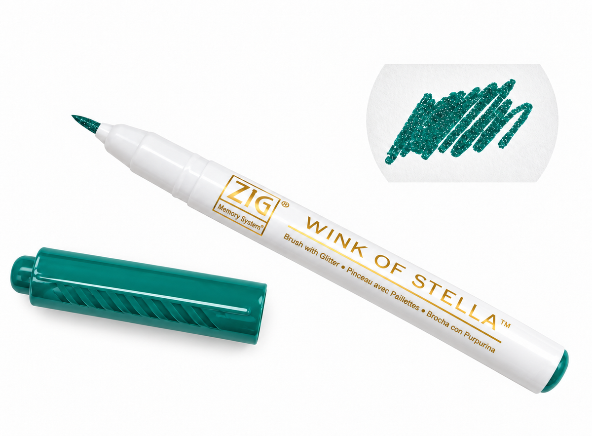 White Smoke ZIG WINK OF STELLA PEN DARK GREEN Pens & Markers
