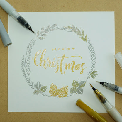 Light Gray ZIG Wink of Stella Brush II Sets, 3 Colour Christmas Sparkle Set Pens & Markers