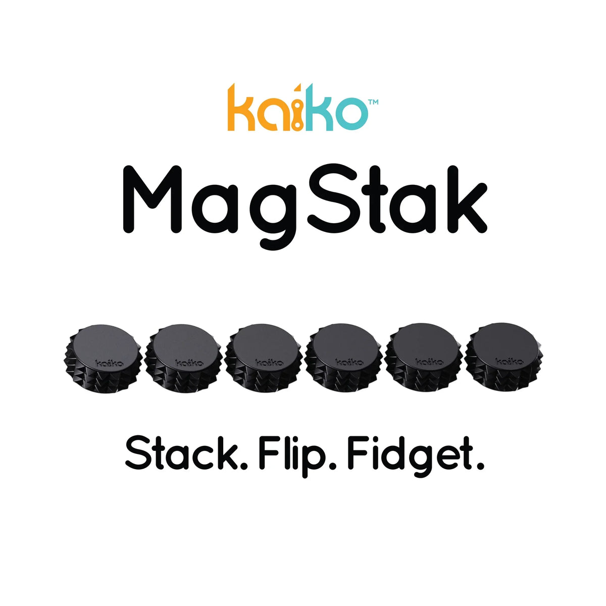 White Smoke Kaiko MagStak Core Textured Black Core Fidget Toys