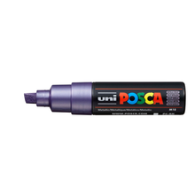 White Smoke Posca PC 8K Bold Chisel Tip Paint Marker, Metallic Violet Paint Markers