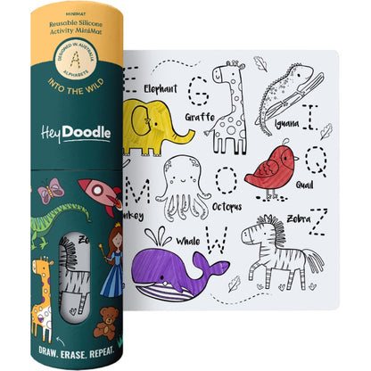 White Smoke HeyDoodle Into The Wild Mini Colouring & Doodle Mat, A4 Kids Colouring Books