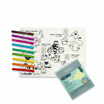 White Smoke HeyDoodle My First Counting Colouring & Doodle Mat, 40x30cm Kids Colouring Books