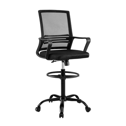 White Smoke Artiss Office Chair Drafting Chairs Stool Computer Desk Studios Mesh Black Furniture > Office > Office & Desk Chairs