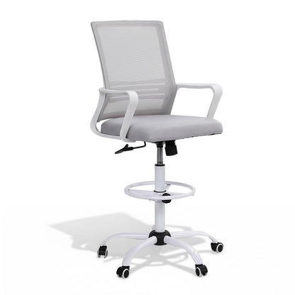 White Smoke Artiss Office Chair Drafting Chairs Stool Computer Desk Studios Mesh White Furniture > Office > Office & Desk Chairs