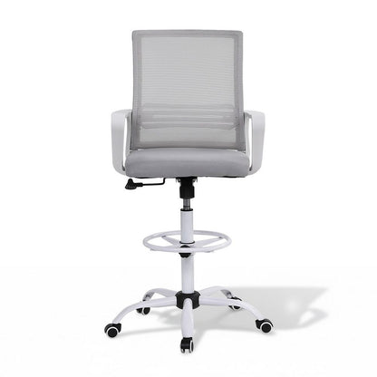 White Smoke Artiss Office Chair Drafting Chairs Stool Computer Desk Studios Mesh White Furniture > Office > Office & Desk Chairs