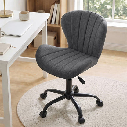 Light Gray Artiss Ergonomic Office Chair Armless Height Adjustable Computer Desk Chair Fabric Dark Grey Furniture > Office > Office & Desk Chairs