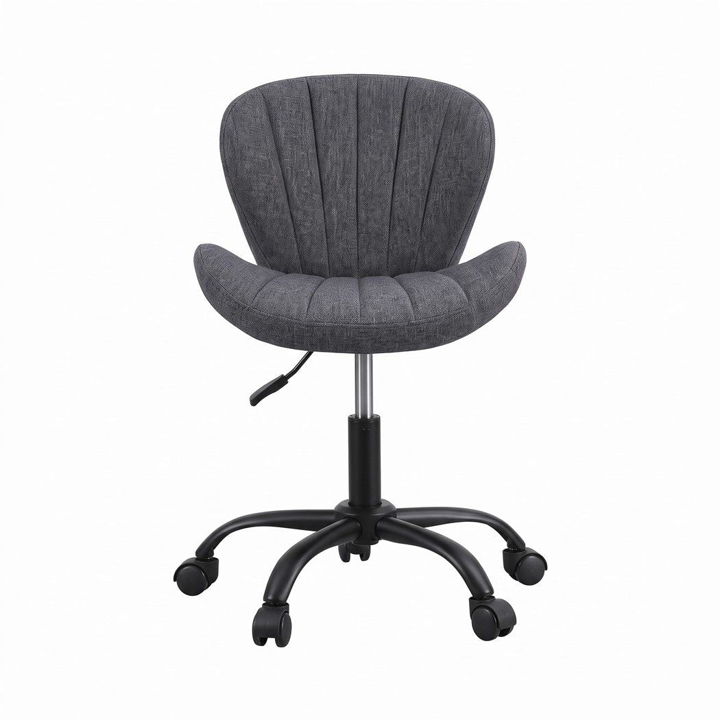 White Smoke Artiss Ergonomic Office Chair Armless Height Adjustable Computer Desk Chair Fabric Dark Grey Furniture > Office > Office & Desk Chairs