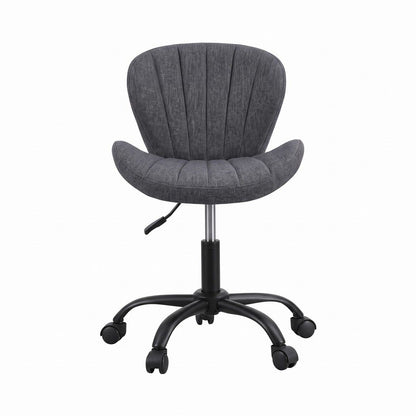 White Smoke Artiss Ergonomic Office Chair Armless Height Adjustable Computer Desk Chair Fabric Dark Grey Furniture > Office > Office & Desk Chairs