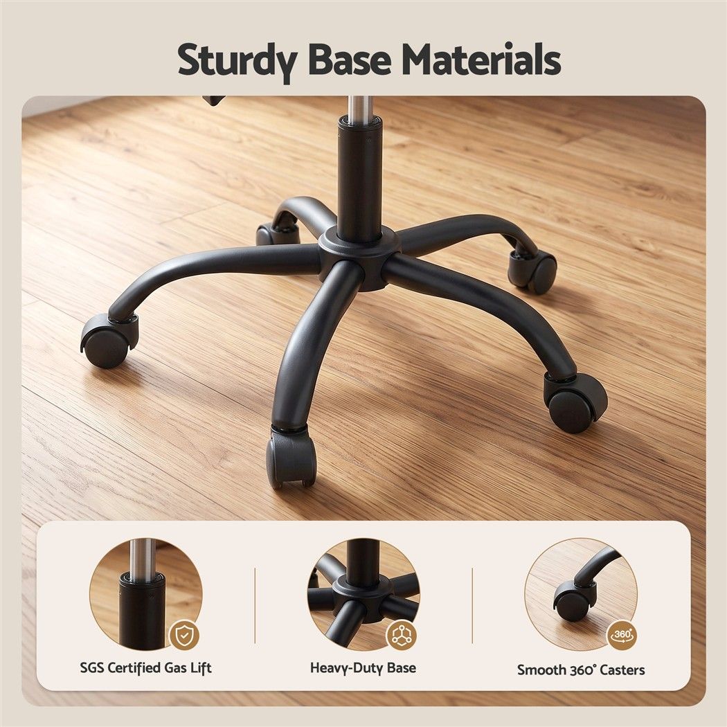Misty Rose Artiss Ergonomic Office Chair Armless Height Adjustable Computer Desk Chair Fabric Dark Grey Furniture > Office > Office & Desk Chairs