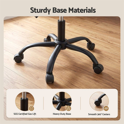 Misty Rose Artiss Ergonomic Office Chair Armless Height Adjustable Computer Desk Chair Fabric Dark Grey Furniture > Office > Office & Desk Chairs