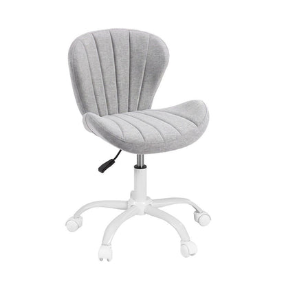 White Smoke Artiss Ergonomic Office Chair Armless Height Adjustable Computer Desk Chair Fabric Light Grey Furniture > Office > Office & Desk Chairs