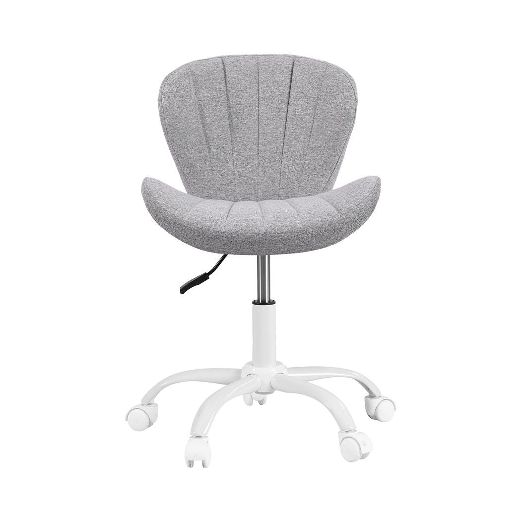 White Smoke Artiss Ergonomic Office Chair Armless Height Adjustable Computer Desk Chair Fabric Light Grey Furniture > Office > Office & Desk Chairs