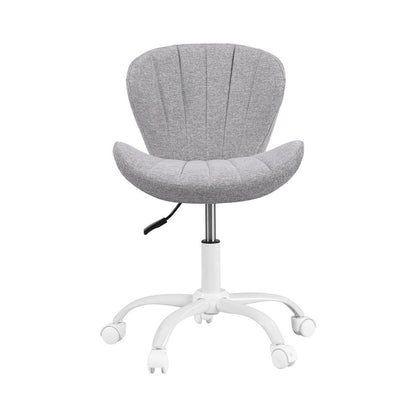 White Smoke Artiss Ergonomic Office Chair Armless Height Adjustable Computer Desk Chair Fabric Light Grey Furniture > Office > Office & Desk Chairs