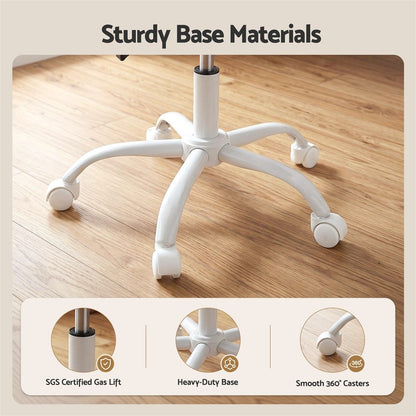 Misty Rose Artiss Ergonomic Office Chair Armless Height Adjustable Computer Desk Chair Fabric Light Grey Furniture > Office > Office & Desk Chairs