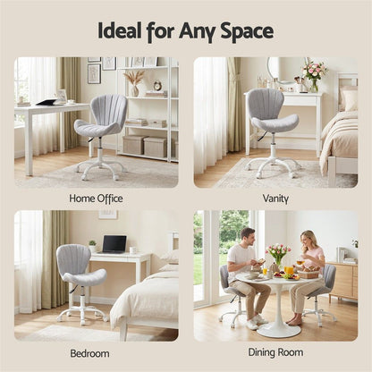 Light Gray Artiss Ergonomic Office Chair Armless Height Adjustable Computer Desk Chair Fabric Light Grey Furniture > Office > Office & Desk Chairs