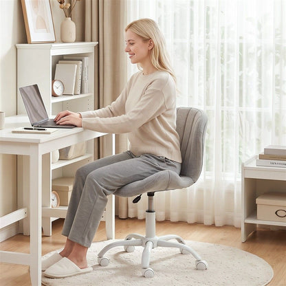 Lavender Artiss Ergonomic Office Chair Armless Height Adjustable Computer Desk Chair Fabric Light Grey Furniture > Office > Office & Desk Chairs