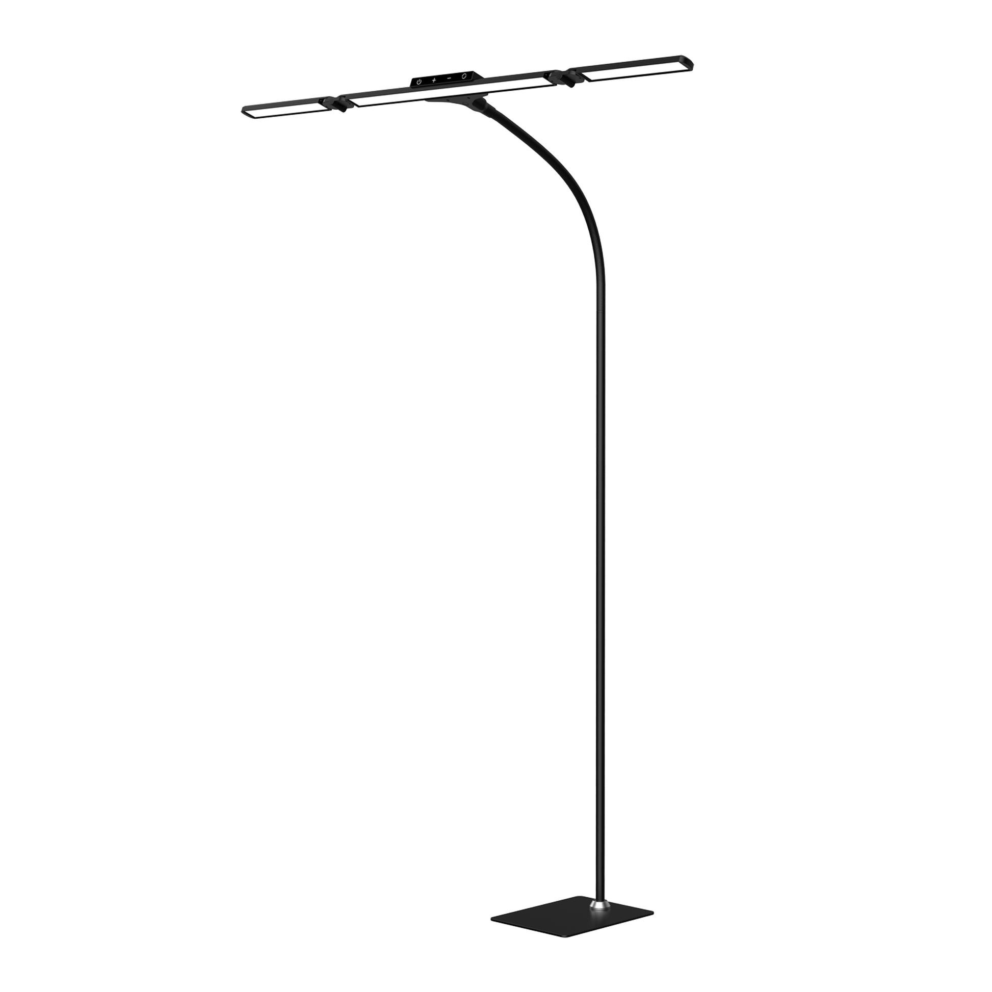 White Smoke Triumph LED Tri-Lux Floor & Desk Lamp, Black Lighting