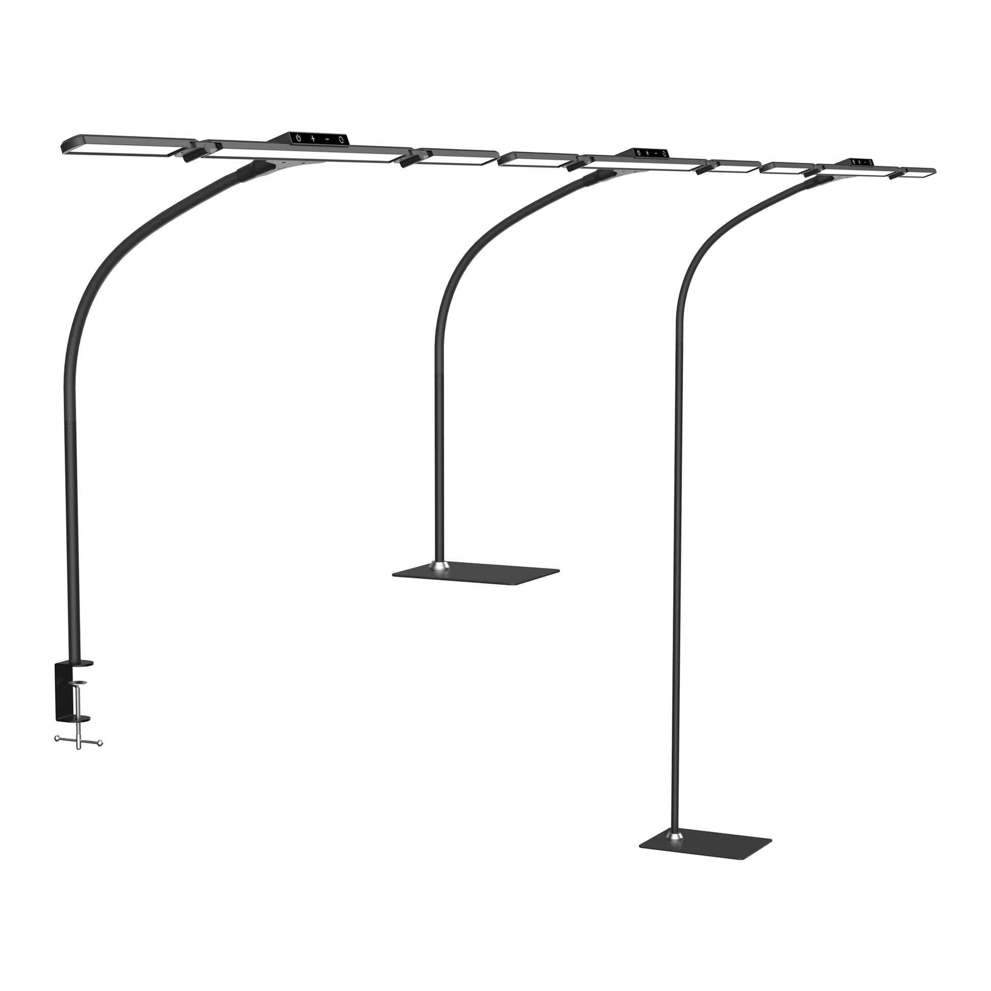 White Smoke Triumph LED Tri-Lux Floor & Desk Lamp, Black Lighting