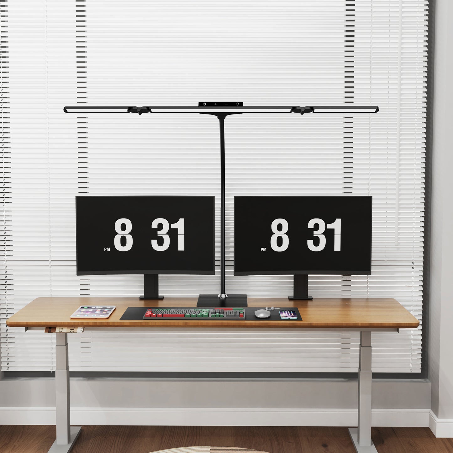 Lavender Triumph LED Tri-Lux Floor & Desk Lamp, Black Lighting