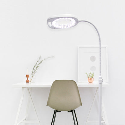 Lavender Triumph Arch LED Magnifier Floor or Desk Lamp, White Lighting