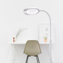 Lavender Triumph Arch LED Magnifier Floor or Desk Lamp, White Lighting