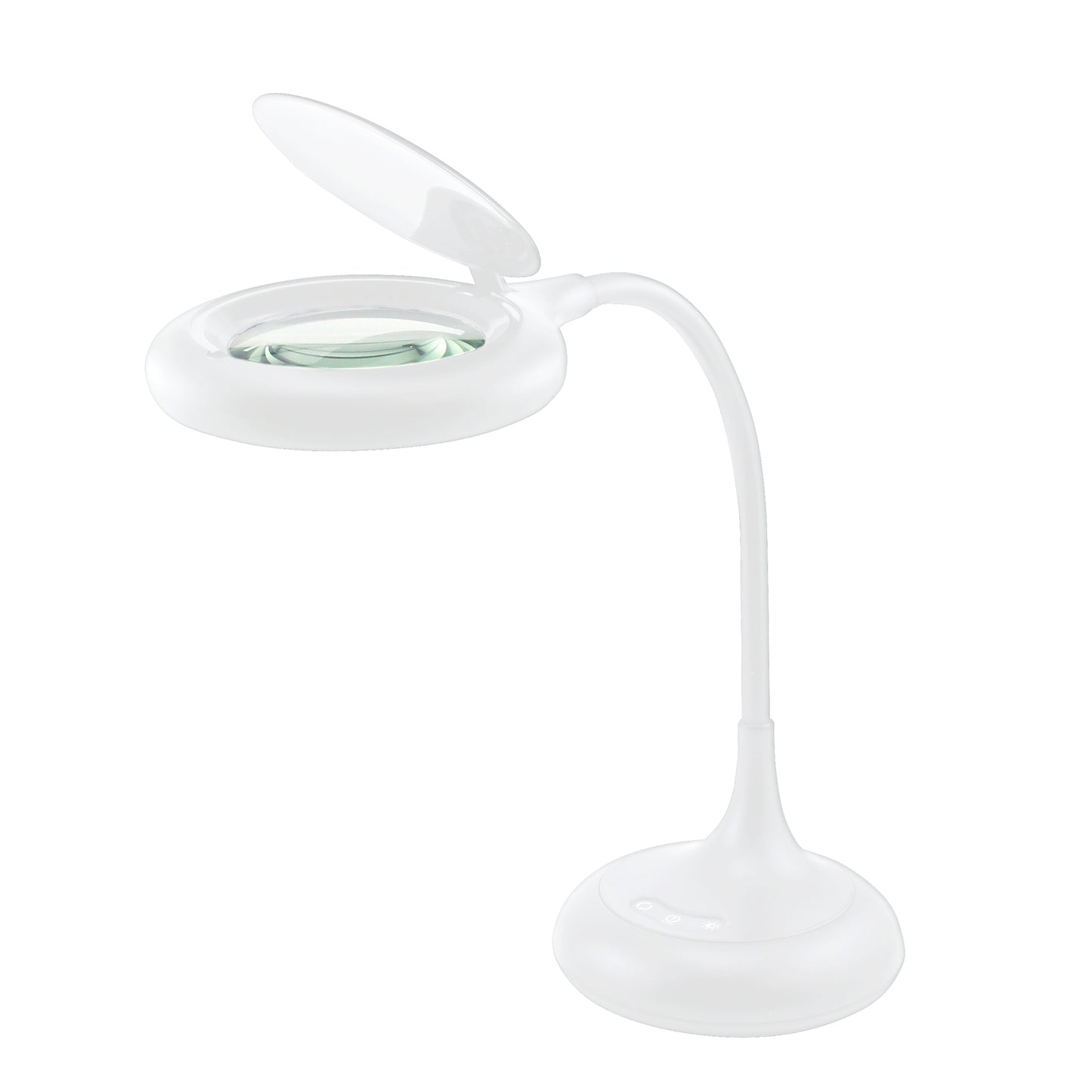 White Smoke Triumph Zoom Desktop Magnifying Lamp, White Lighting