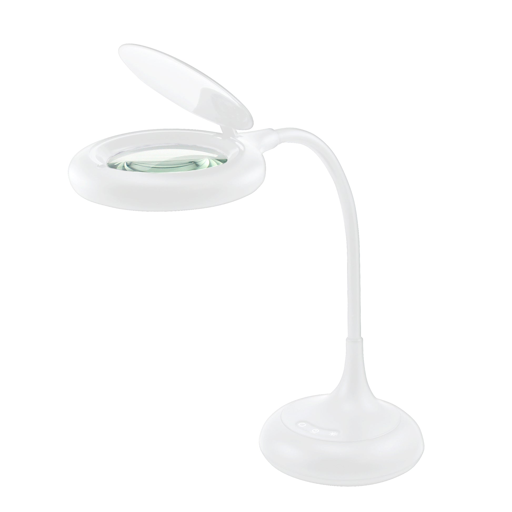 White Smoke Triumph Zoom Desktop Magnifying Lamp, White Lighting