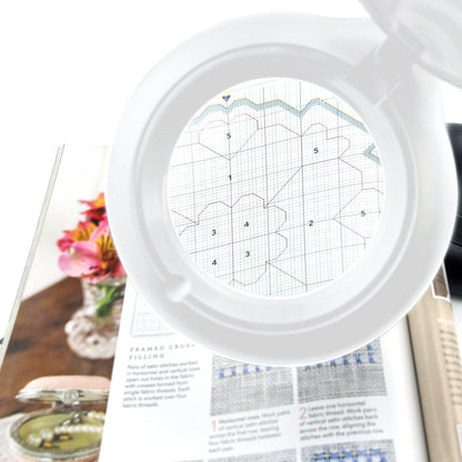 White Smoke Triumph Zoom Desktop Magnifying Lamp, White Lighting
