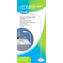 White Smoke Triumph LED Super White Floor Lamp, White Lighting