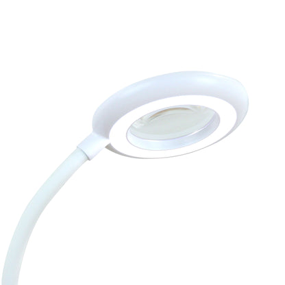 White Smoke Triumph LED Rechargeable Magnifying Desk Lamp, White Lighting