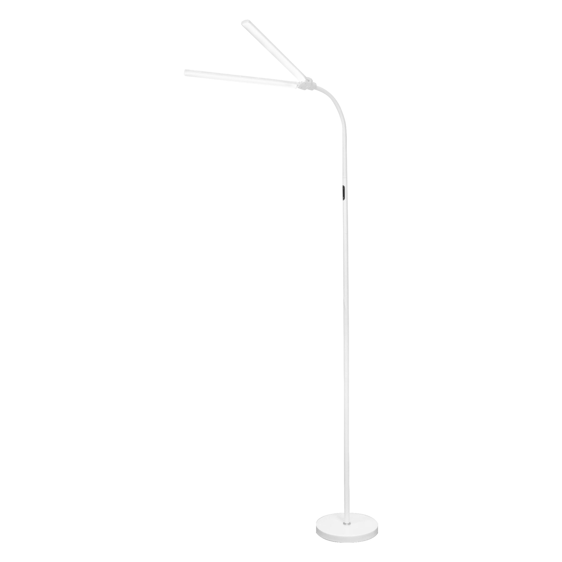 White Smoke Triumph Duet LED Floor Lamp, White Lighting