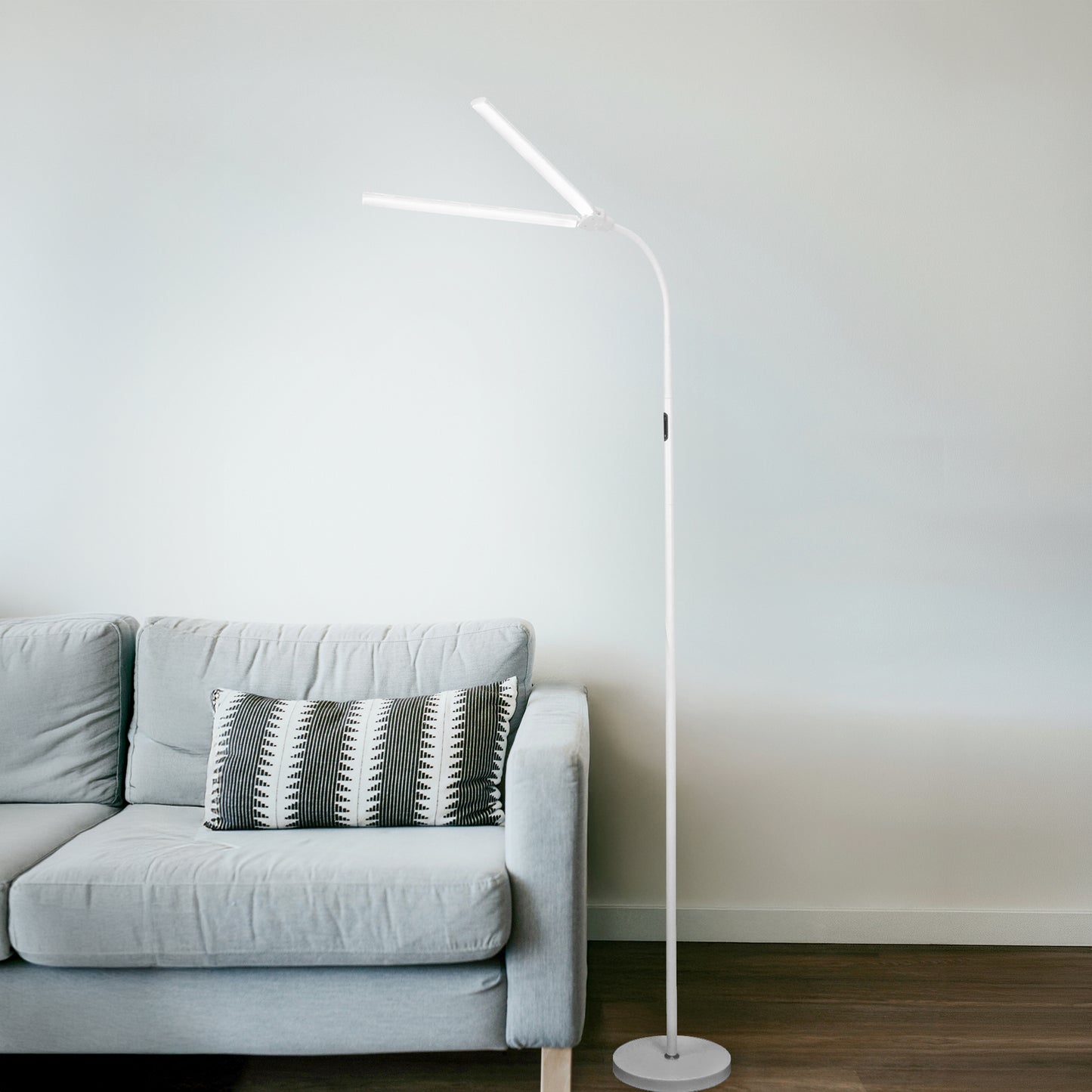Gray Triumph Duet LED Floor Lamp, White Lighting