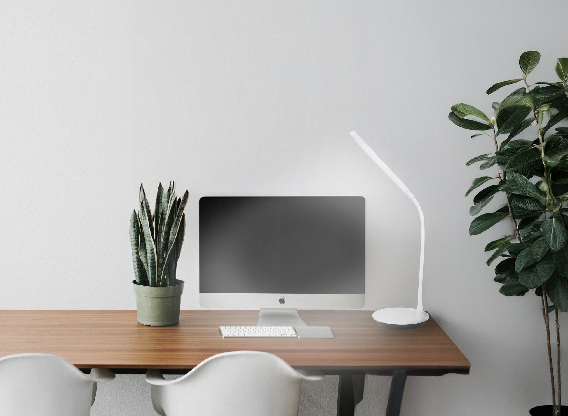 Light Gray Triumph LED Flexible Desk Lamp, White Lighting