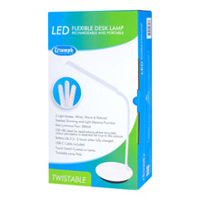 White Smoke Triumph LED Flexible Desk Lamp, White Lighting