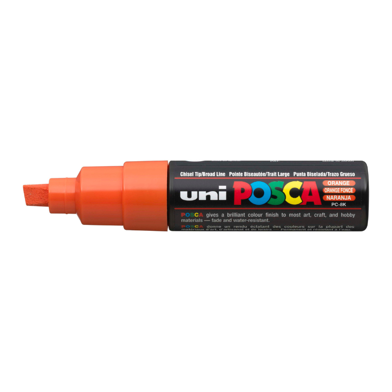 White Smoke Posca PC 8K Bold Chisel Tip Paint Marker, Orange Paint Markers