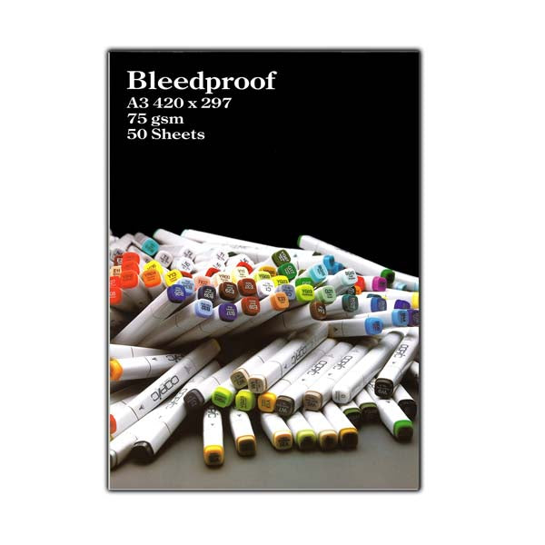 Black Bleedproof Pad A3, 75gsm, 50sh Pads