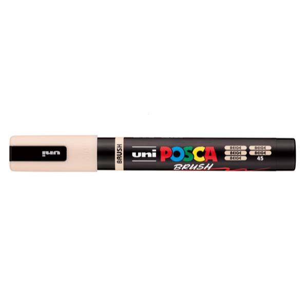 White Smoke POSCA PC5BR Brush Tip Paint Markers, Beige Paint Markers