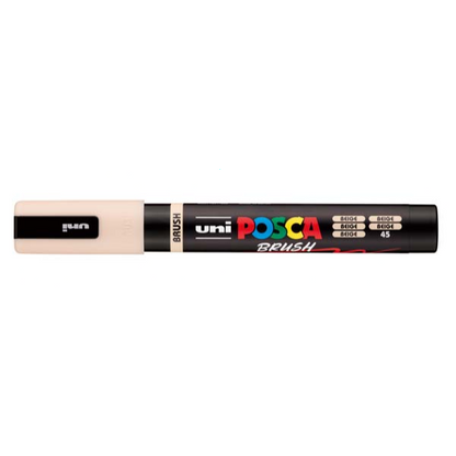 White Smoke POSCA PC5BR Brush Tip Paint Markers, Beige Paint Markers