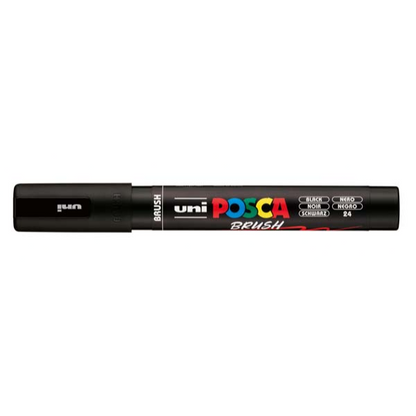 White Smoke POSCA PC5BR Brush Tip Paint Markers,Black Paint Markers