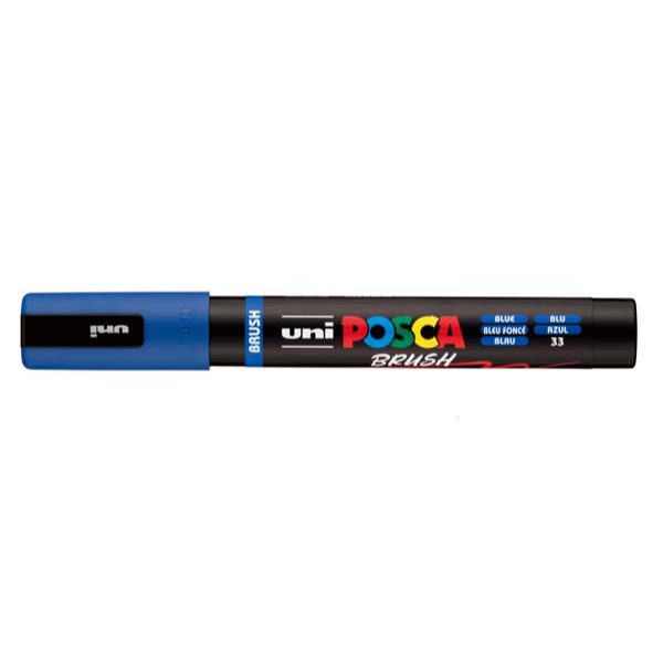 White Smoke POSCA PC5BR Brush Tip Paint Markers, Blue Paint Markers