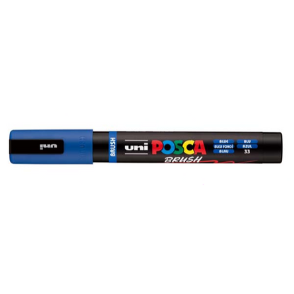 White Smoke POSCA PC5BR Brush Tip Paint Markers, Blue Paint Markers
