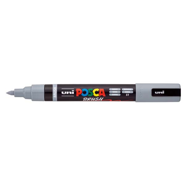 White Smoke POSCA PC5BR Brush Tip Paint Markers, Grey Paint Markers