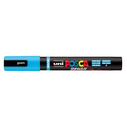 White Smoke POSCA PC5BR Brush Tip Paint Markers, Light Blue Paint Markers