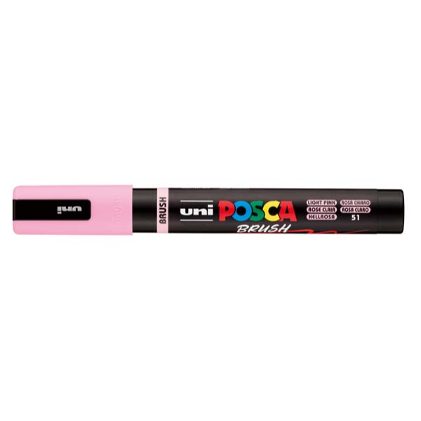 White Smoke POSCA PC5BR Brush Tip Paint Markers, Light Pink Paint Markers