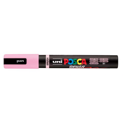 White Smoke POSCA PC5BR Brush Tip Paint Markers, Light Pink Paint Markers