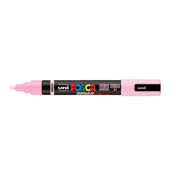 White Smoke POSCA PC5BR Brush Tip Paint Markers, Light Pink Paint Markers