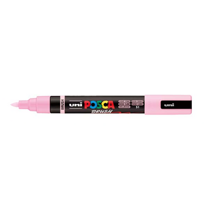 White Smoke POSCA PC5BR Brush Tip Paint Markers, Light Pink Paint Markers